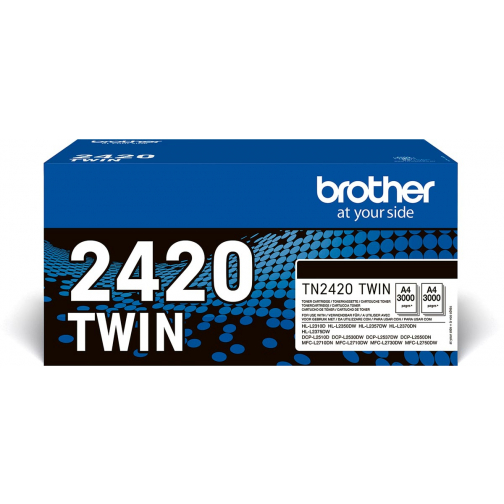 Brother toner, 3.000 pagina's, OEM TN-2420TWIN, zwart, pak van 2 stuks