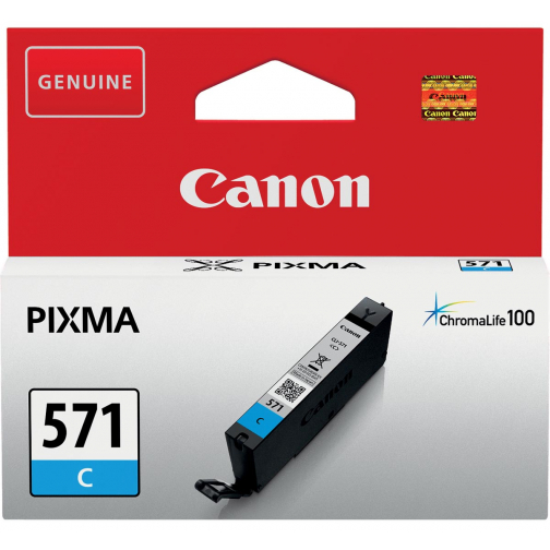 Canon inktcartridge CLI-571C, 173 foto's, OEM 0386C00, cyaan