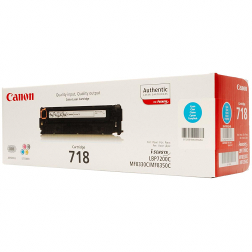 Canon toner 718, 2.900 pagina's, OEM 2661B002, cyaan