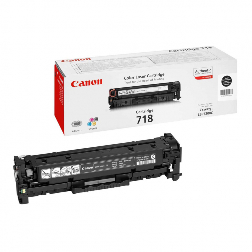 Canon toner 718, 3.400 pagina's, OEM 2662B002, zwart