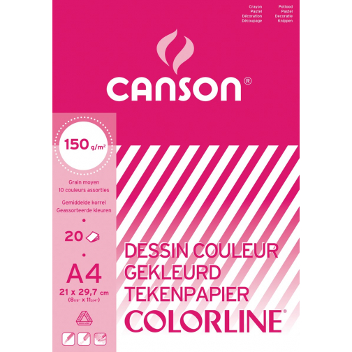 Canson gekleurd tekenpapier Colorline ft 21 x 29,7 cm (A4)