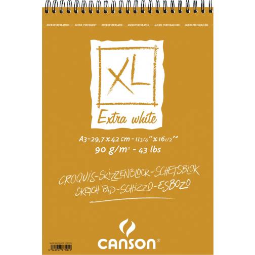 Canson schetsblok XL Extra White ft 29,7 x 42 cm (A3)