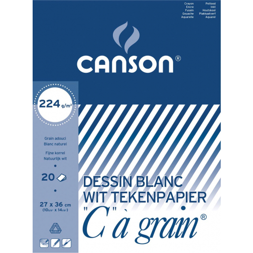 Canson tekenblok C à grain 224 g/m², ft 27 x 36 cm