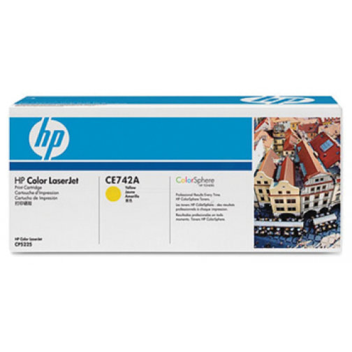 HP toner 307A, 7 300 pagina's, OEM CE742A, geel