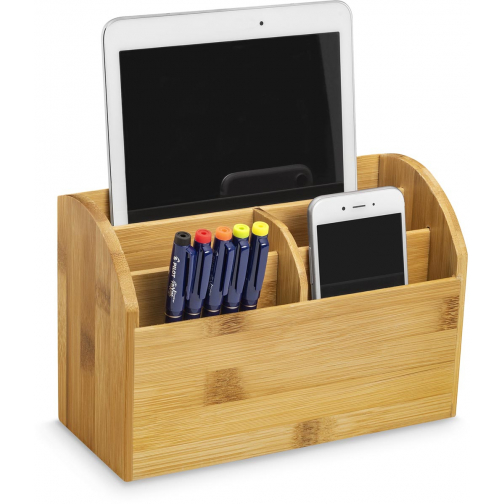 CEP desk organizer uit bamboe, staand, 5 vakken