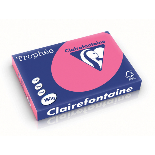 Clairefontaine Trophée Intens, gekleurd papier, A3, 160 g, 250 vel, fuchsia