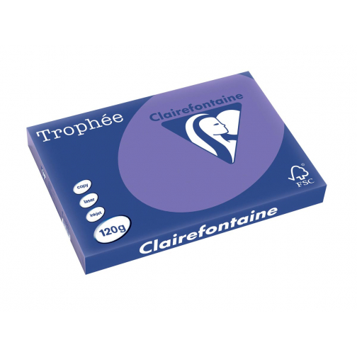 Clairefontaine Trophée Intens, gekleurd papier, A3, 120 g, 250 vel, violet