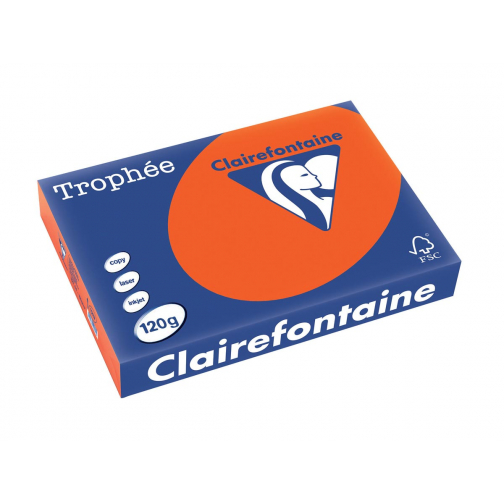 Clairefontaine Trophée Intens, gekleurd papier, A4, 120 g, 250 vel, kardinaalrood