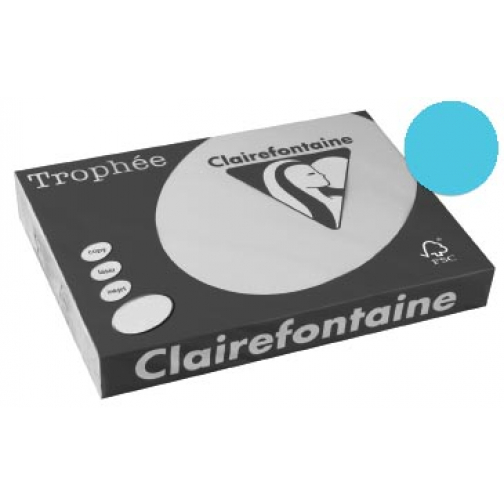 Clairefontaine Trophée Pastel, gekleurd papier, A3, 160 g, 250 vel, azuurblauw