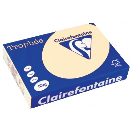 Clairefontaine Trophée Pastel, gekleurd papier, A4, 120 g, 250 vel, crème