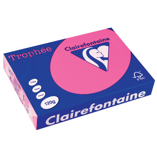 Clairefontaine Trophée Pastel, gekleurd papier, A4, 120 g, 250 vel, felroze