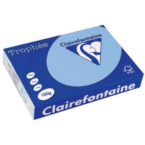 Clairefontaine Trophée Pastel, gekleurd papier, A4, 120 g, 250 vel, helblauw