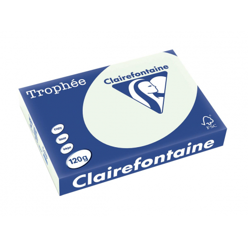 Clairefontaine Trophée Pastel, gekleurd papier, A4, 120 g, 250 vel, lichtgroen