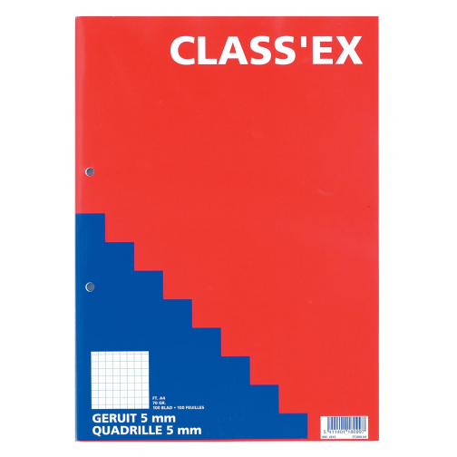 Class'ex cursusblok, geruit 5 mm, blok van 100 vel