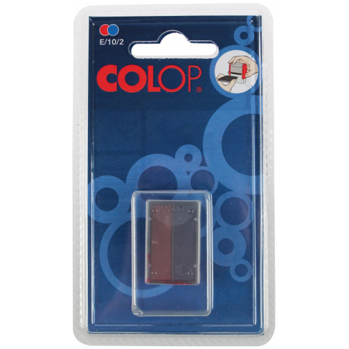 Colop stempelkussen tweekleurig (blauw/rood), voor stempel S160L, blister van 2 stuks