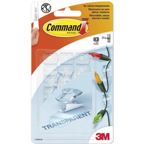 Command decohaak, extra small, draagvermogen 225 gram, transparant, blister van 20 stuks