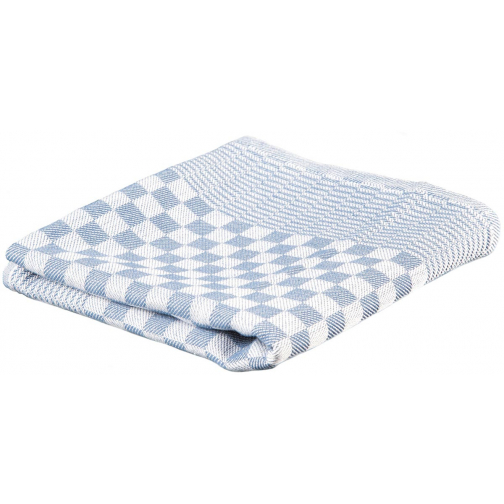 Cosy handdoek, ft 80 x 80 cm, geruit, wit/blauw