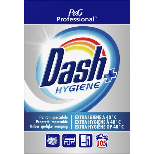 Dash Professional Hygiëne Plus waspoeder, doos van 6,5 kg, 105 wasbeurten