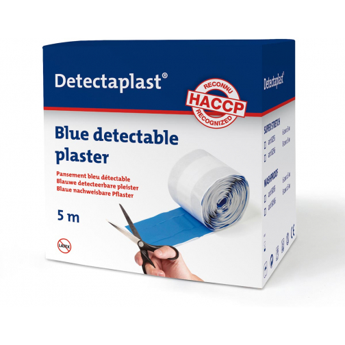 Detectaplast Elastic textielpleister, ft 6 cm x 5 m, op rol