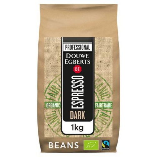 Douwe Egberts koffiebonen Espresso Dark Roast, bio & fairtrade, pak van 1 kg