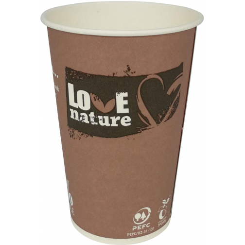 Drinkbeker Love Nature, uit karton, 180 ml, pak van 80 stuks