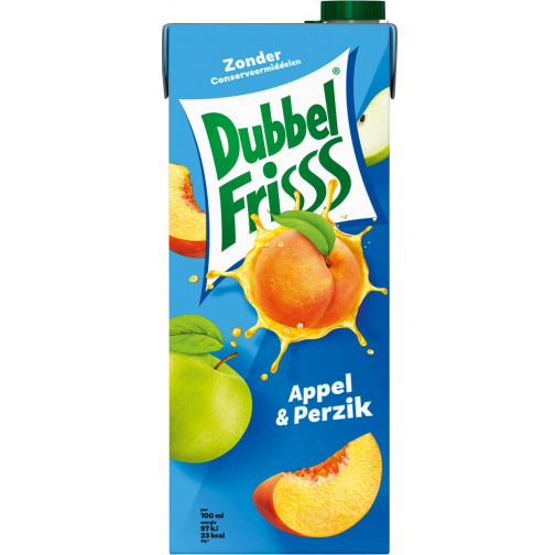 Dubbelfrisss Appel & Perzik 1,5 l, pak van 8 stuks