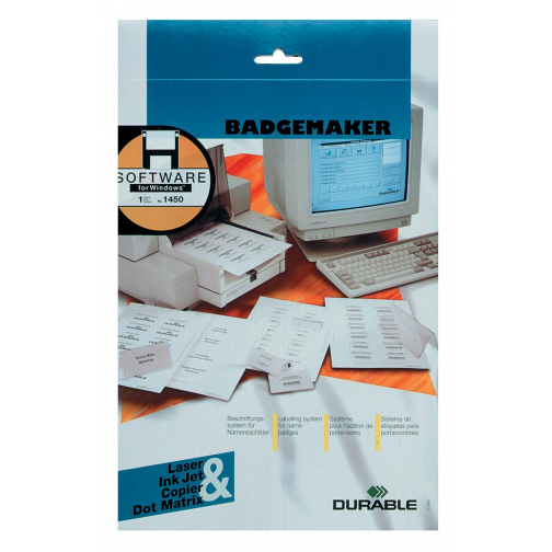 Durable Badgemaker insteekkaartjes ft 54 x 90 mm (voor badges 8004, 8012, 8101, 8111, 8117, 8604 en 86...