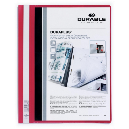 Durable personaliseerbare snelhechtmap Duraplus rood