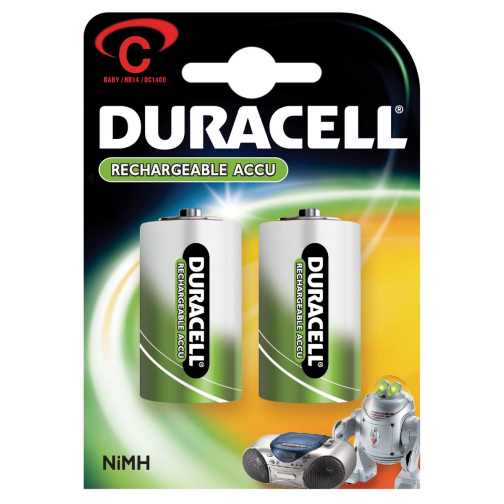 Duracell oplaadbare batterijen C, blister van 2 stuks