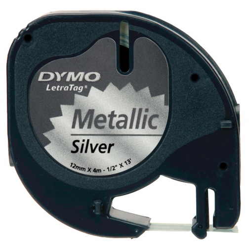 Dymo LetraTAG tape 12 mm, metallic zilver