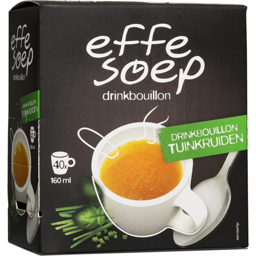 Effe Soep drinkbouillon, tuinkruiden, 160 ml, doos van 40 sticks