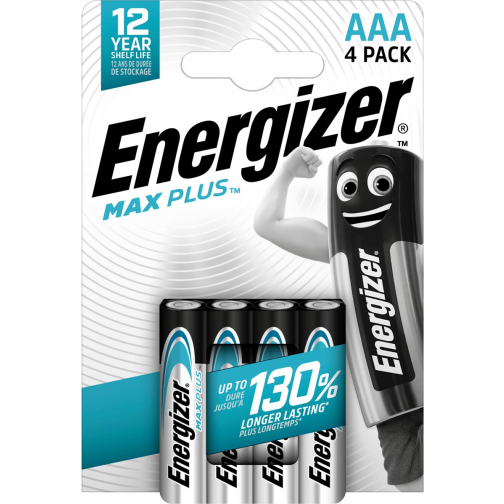 Energizer batterijen Max Plus AAA/LR03/E92, blister van 4