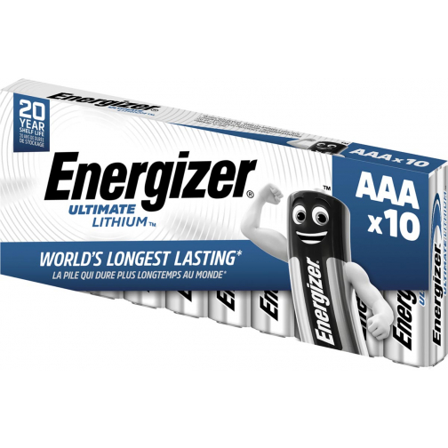 Energizer batterijen Ultimate Lithium AAA/L92, pak van 10 stuks