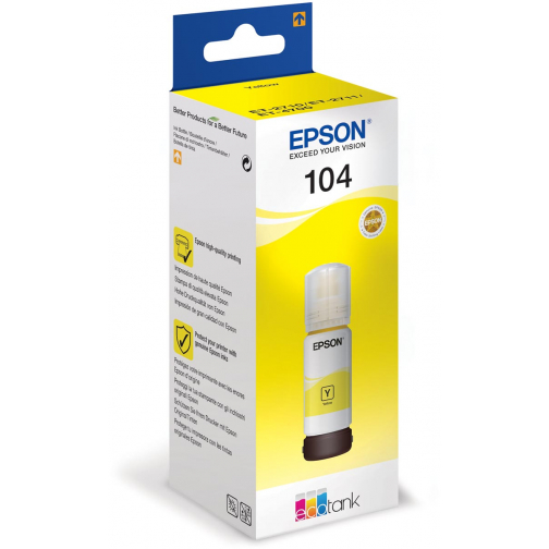 Epson inktfles 104, 7.500 pagina's, OEM C13T00P440, geel