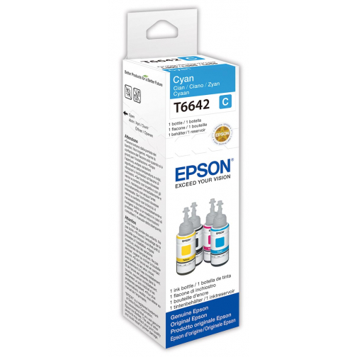 Epson inktfles T664, 7.500 pagina's, OEM C13T664240, cyaan
