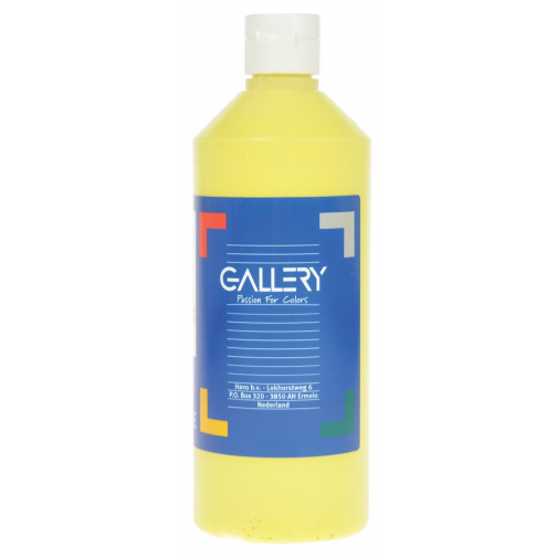 Gallery plakkaatverf, flacon van 500 ml, lichtgeel