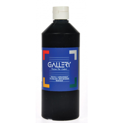Gallery plakkaatverf, flacon van 500 ml, zwart