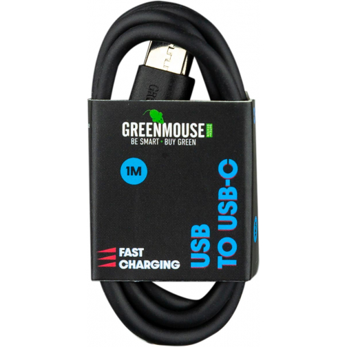 Greenmouse kabel, USB-A naar USB-C, 1 m, zwart