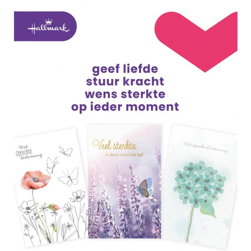 Hallmark navulset wenskaarten, deelneming, pak van 10 stuks