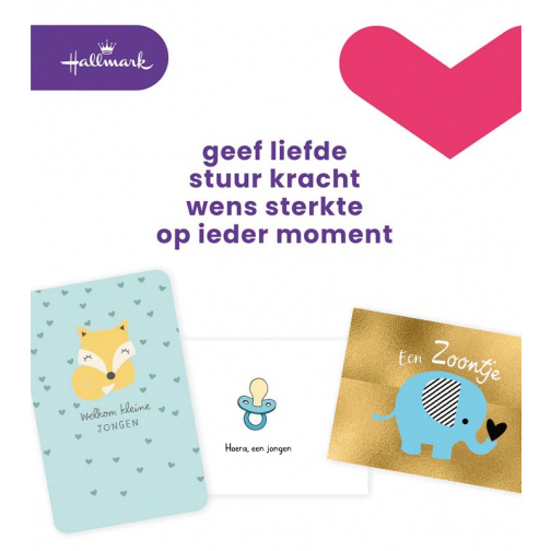 Hallmark navulset wenskaarten, geboorte zoon, pak van 6 stuks