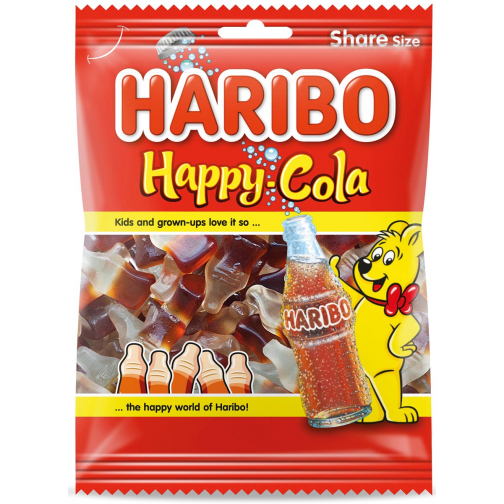 Haribo snoep happy cola, zak van 185 g