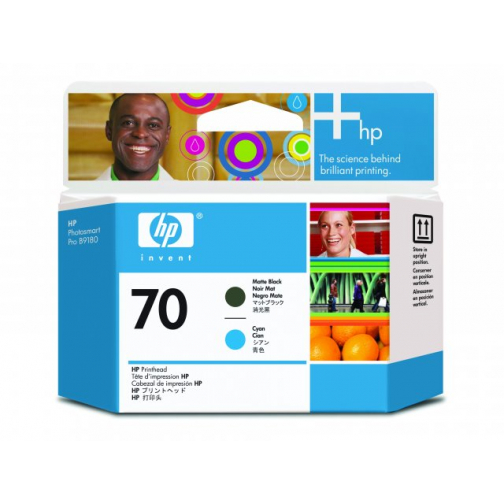 HP printkop nummer 70 mat zwart-cyaan