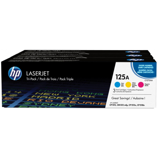 HP Tonercartridge MultiPack C,M,Y 125A - 1400 pagina's - CF373AM