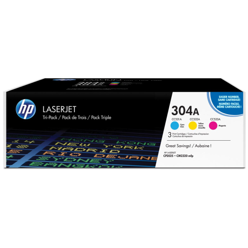 HP Tonercartridge MultiPack C,M,Y 304A - 2800 pagina's - CF372AM