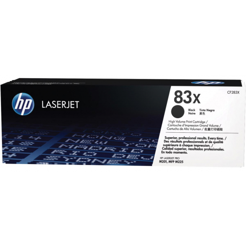 HP toner 83X, 2 200 pagina's, OEM CF283X, zwart