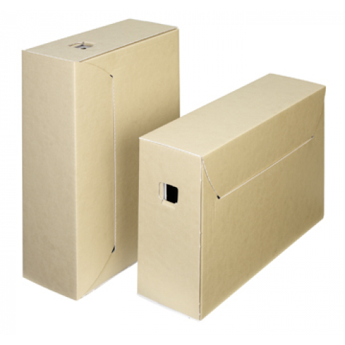 Loeff's archiefdoos City box 10+, ft 390 x 260 x 115 mm, bruin/wit, pak van 50 stuks