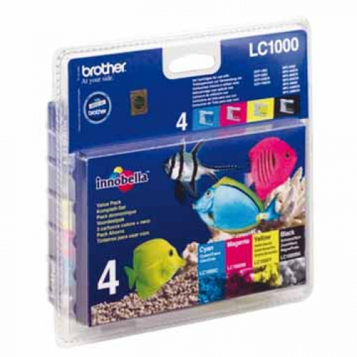 Brother inktcartridge, 400 pagina's, OEM LC-1000VALBP, 4 kleuren