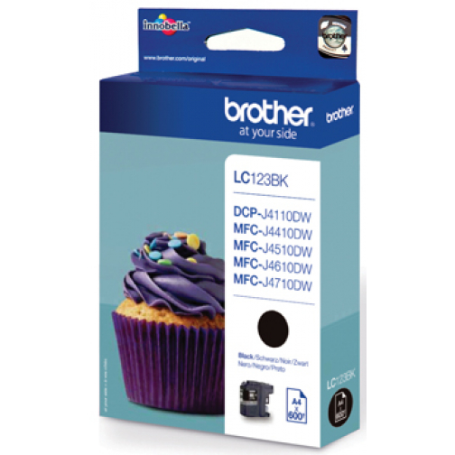 Brother inktcartridge, 600 pagina's, OEM LC-123BK, zwart