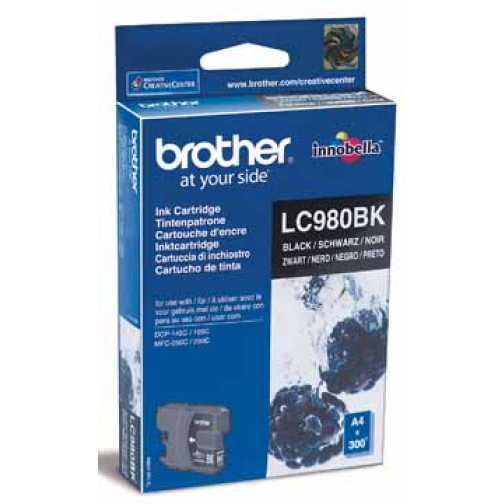 Brother inktcartridge, 300 pagina's, OEM LC-980BK, zwart