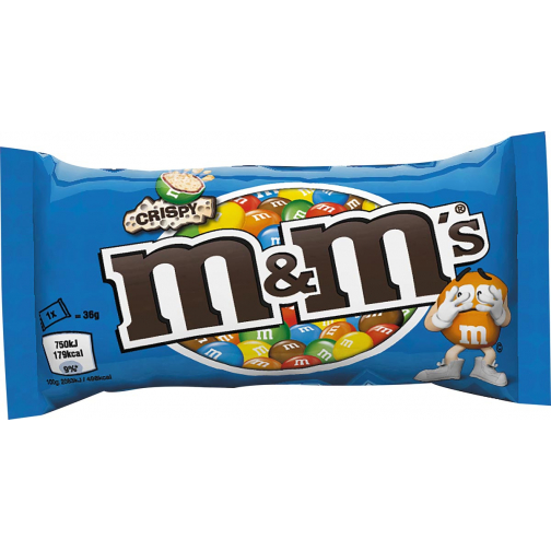 m&m's crispy, zakje van 36 g, pak van 24 stuks